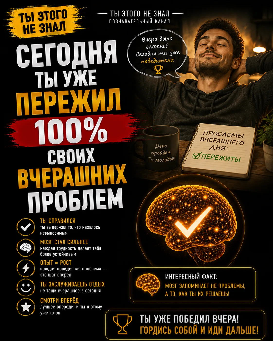 И так проходит день за днём. Никогда не сдавайтесь💪

👇Пригласи друзей в канал
Ты этого не знал😊