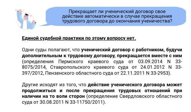 ❌ Основания прекращения ученического договора