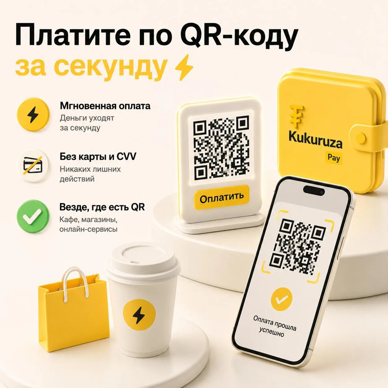 Платите по QR-коду за секунду ⚡️