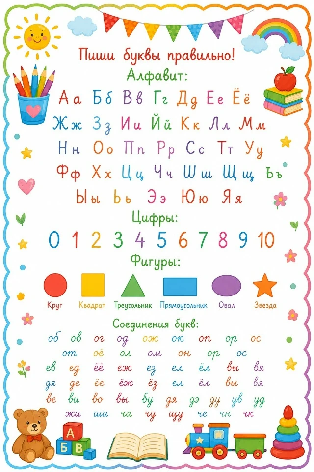 🌈 Яркое пособие для дошкольников «Учимся легко и с интересом»! ✏️🔢