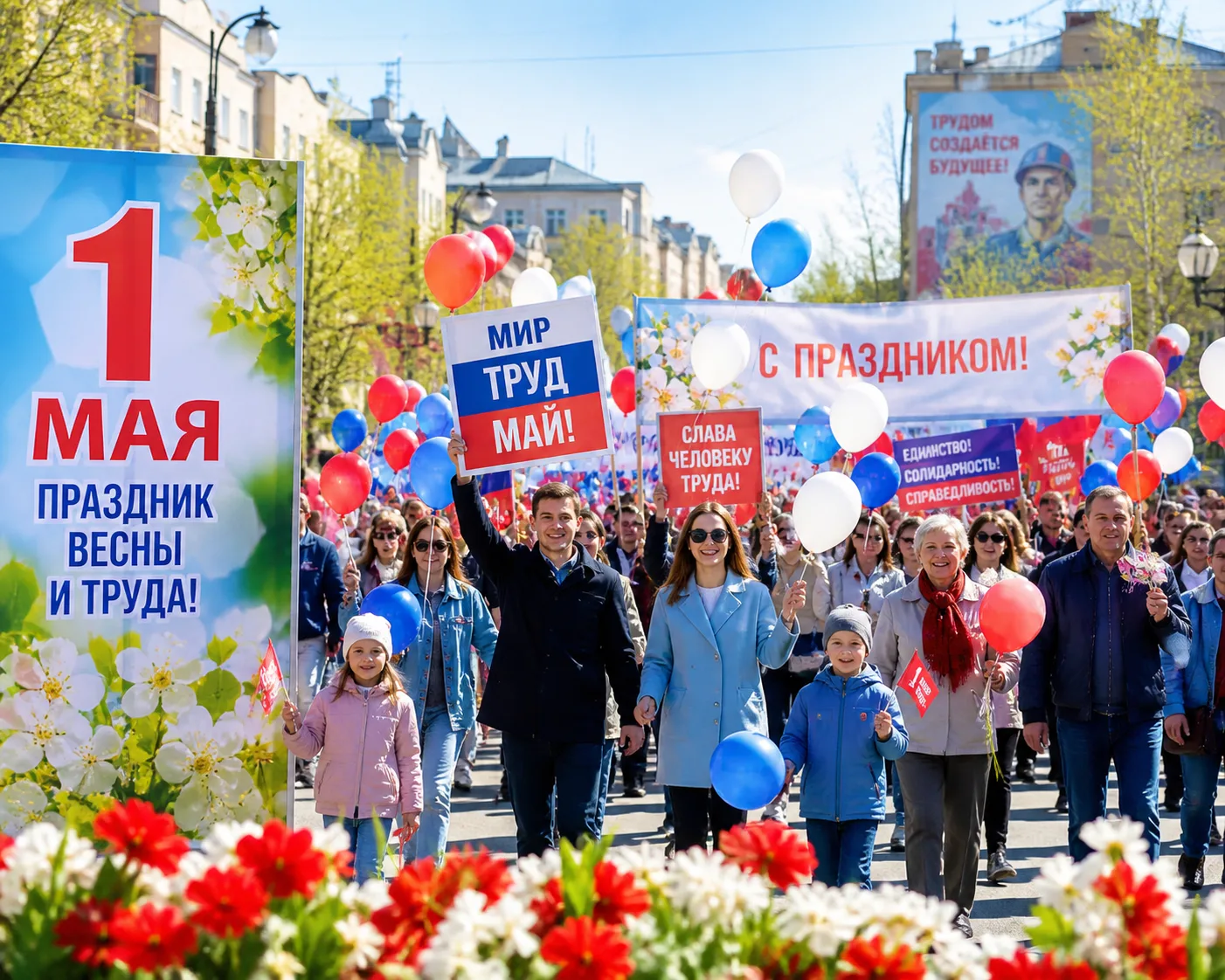 С 1 мая — Праздником Весны и Труда! 🌿  Пусть этот день подарит тёплое настроение, заряд энергии и ве