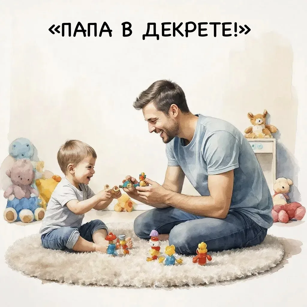 👨‍🍼 ОТЦОВСТВО 2.0: ПАПА В ДЕКРЕТНОМ ОТПУСКЕ.  📊 Росстат 2026: 8% семей выбирают «папу в декрете» (ро
