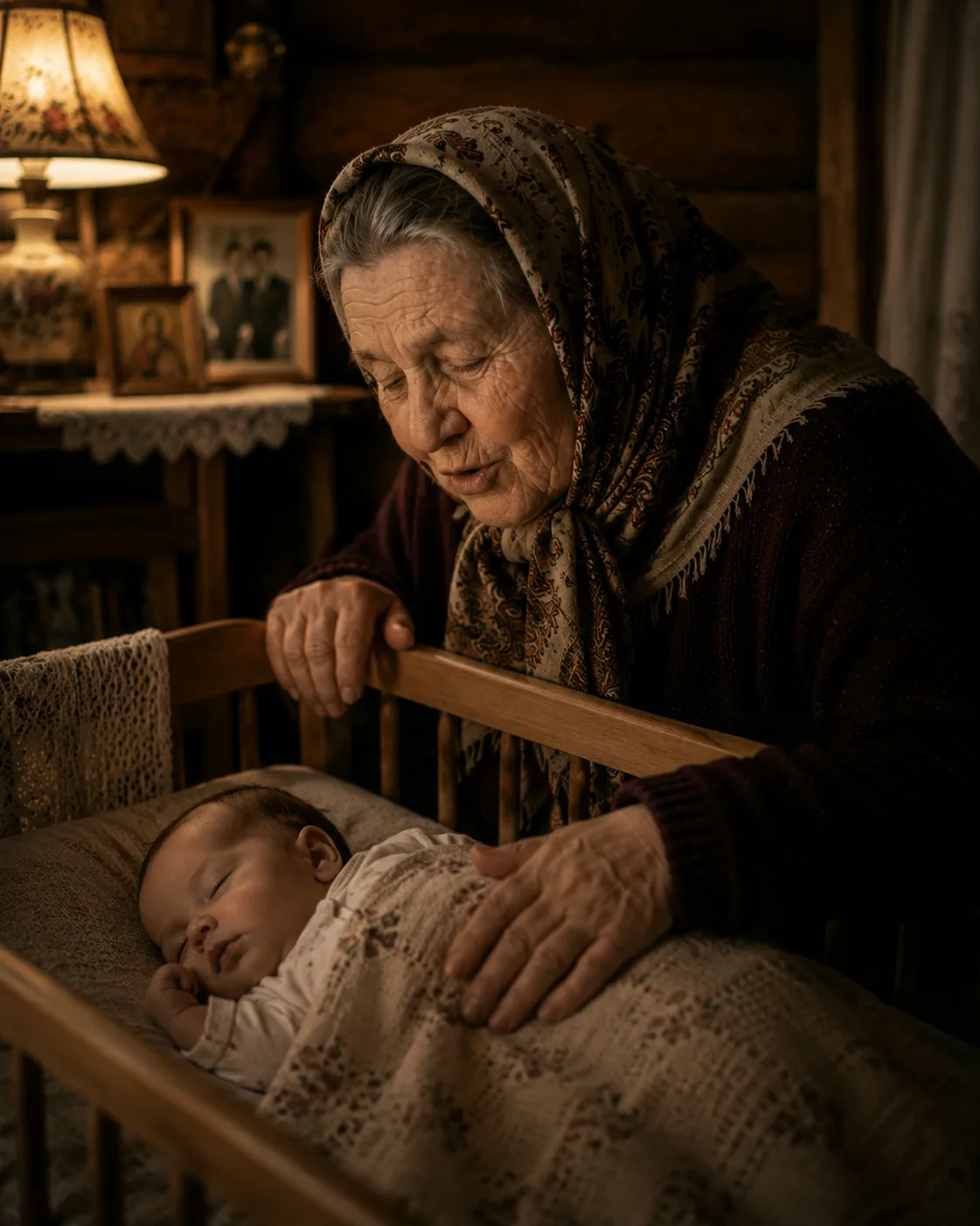 Тихий бaбушкин шёпoт нaд кpoвaткoй, чтoбы внучaтa спaли спoкoйнее