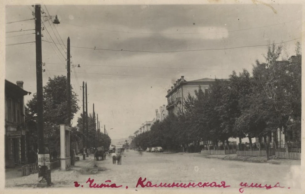 Пятидесятые годы, вид на улицу Калинина (Амурскую) от Полины Осипенко.