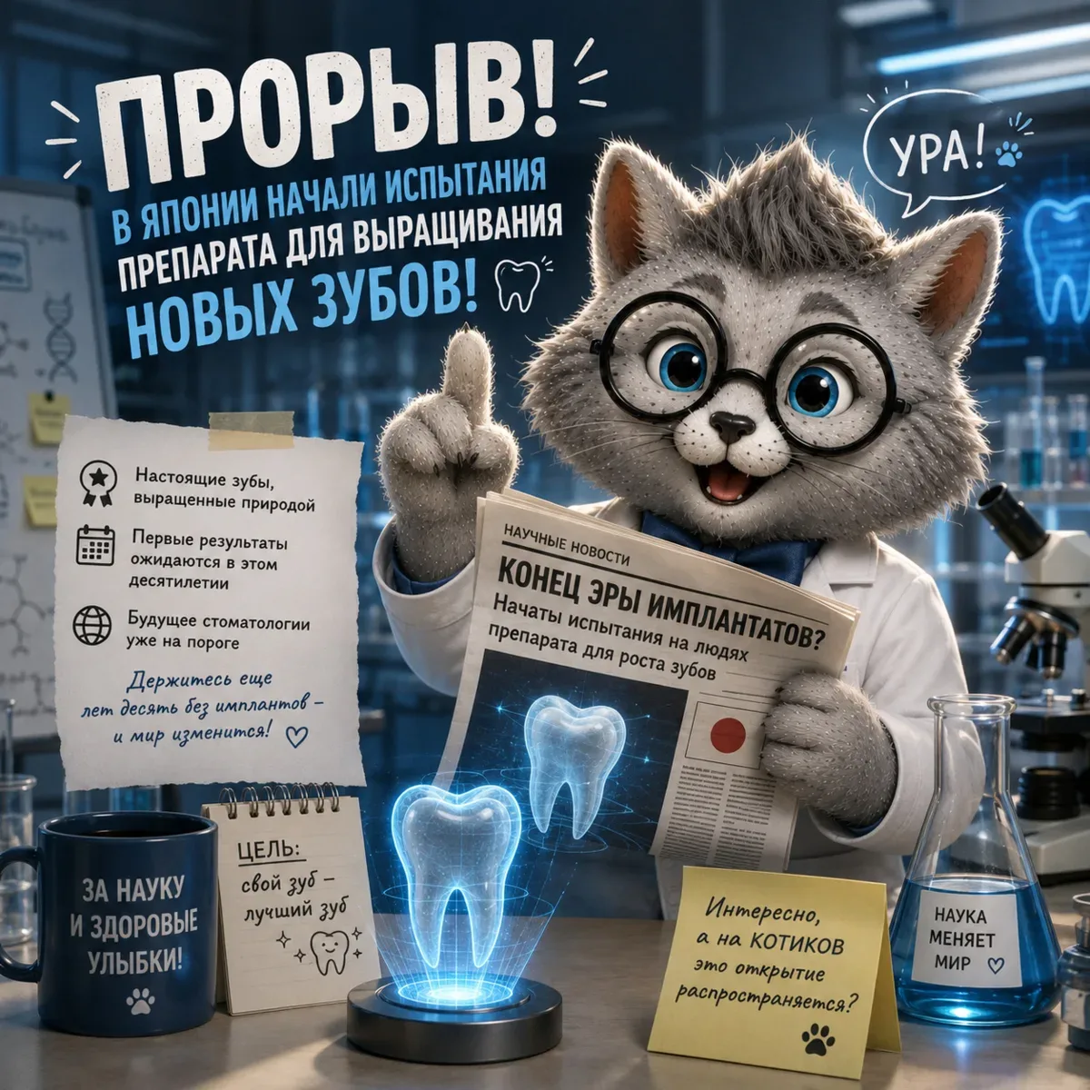 Привет, на связи кот Мартин. 🐾

Кажется, стоматология только что заглянула в будущее.

В Японии нач
