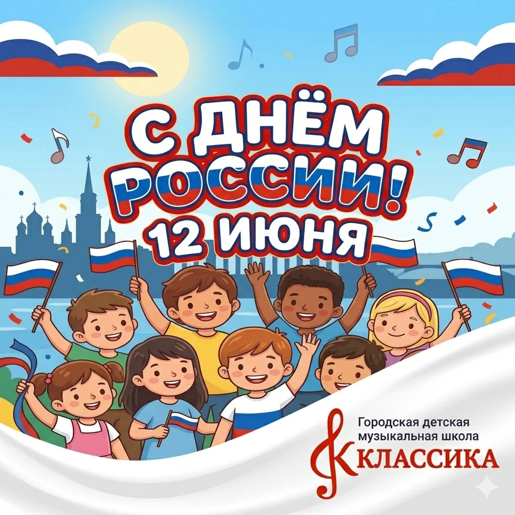 Дорогие друзья! Коллектив ГДМШ «Классика» от всей души поздравляет вас с Днём России! 
Наша страна п