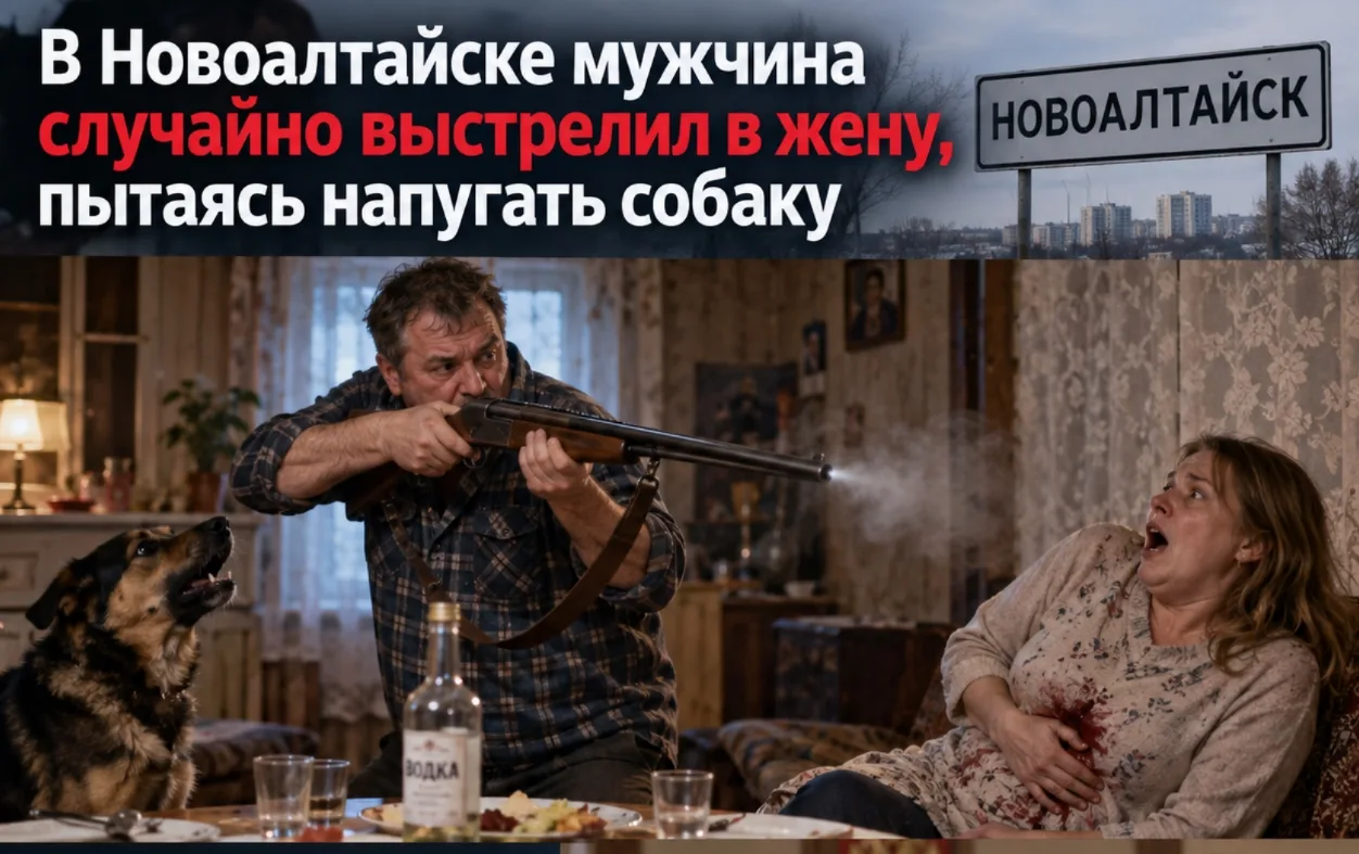 В Новоалтайске мужчина случайно выстрелил в жену, пытаясь напугать собаку