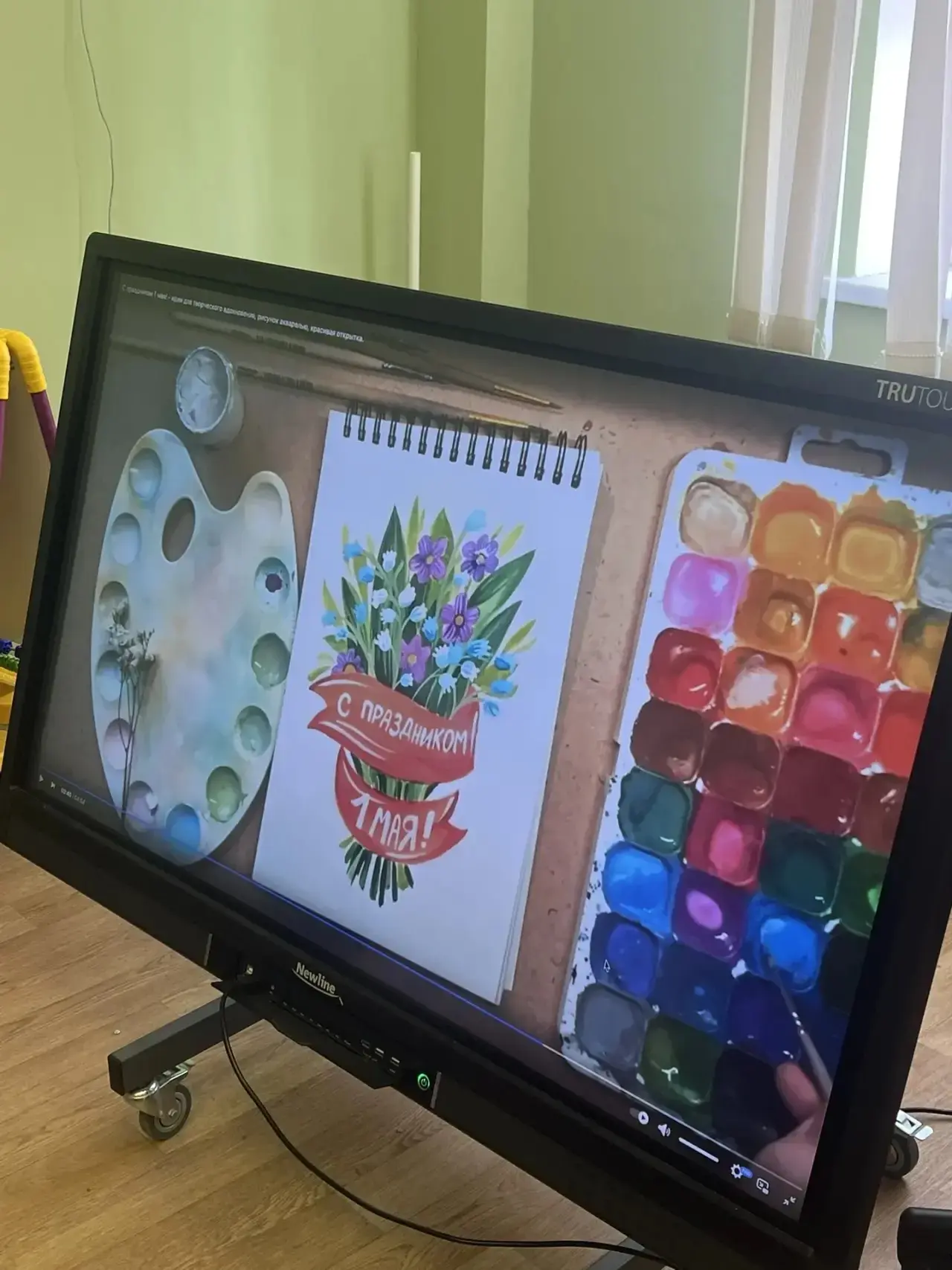 🎨 Занятие кружка «Волшебная кисть»  27.04.2026 прошло творческое занятие на тему «Мир! Труд! Май!». 