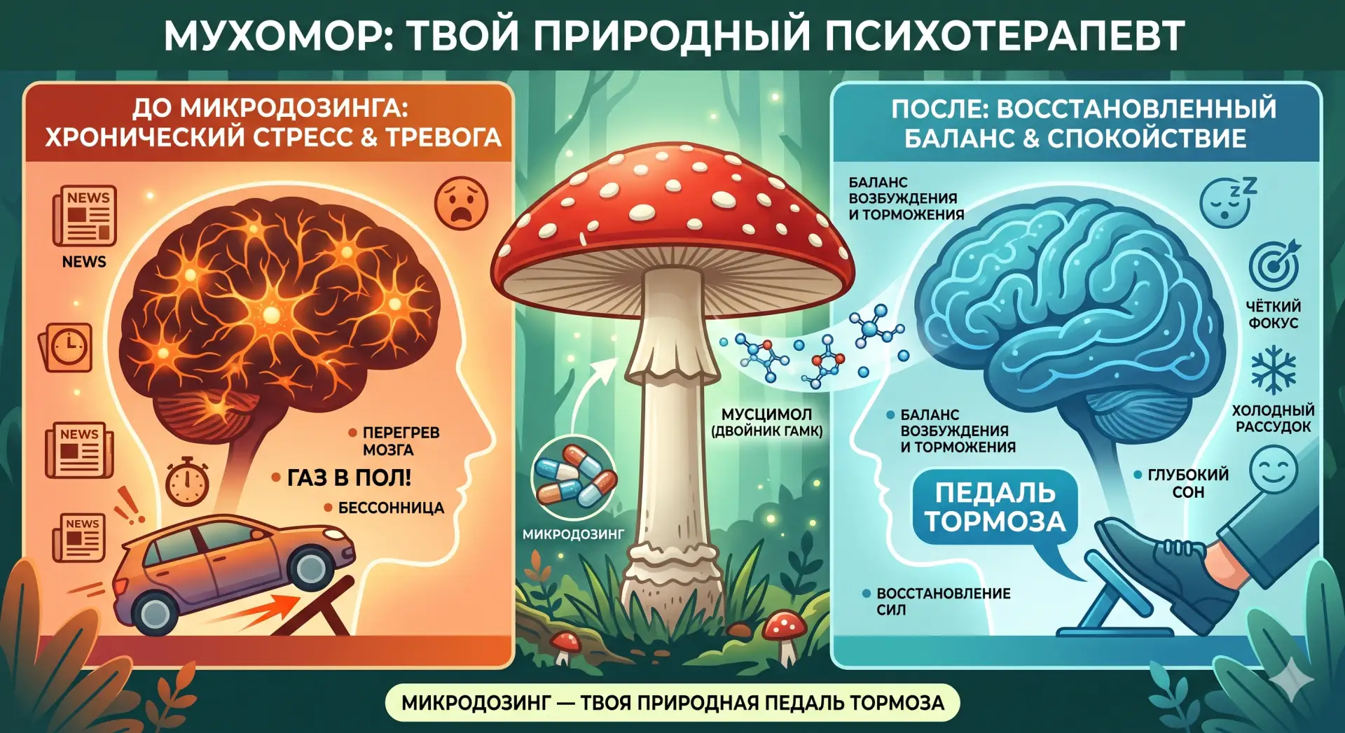 🍄 Привет! Я — Мухомор. Да-да, тот самый гриб в яркой шляпке с белыми крапинками, которым вас пугали