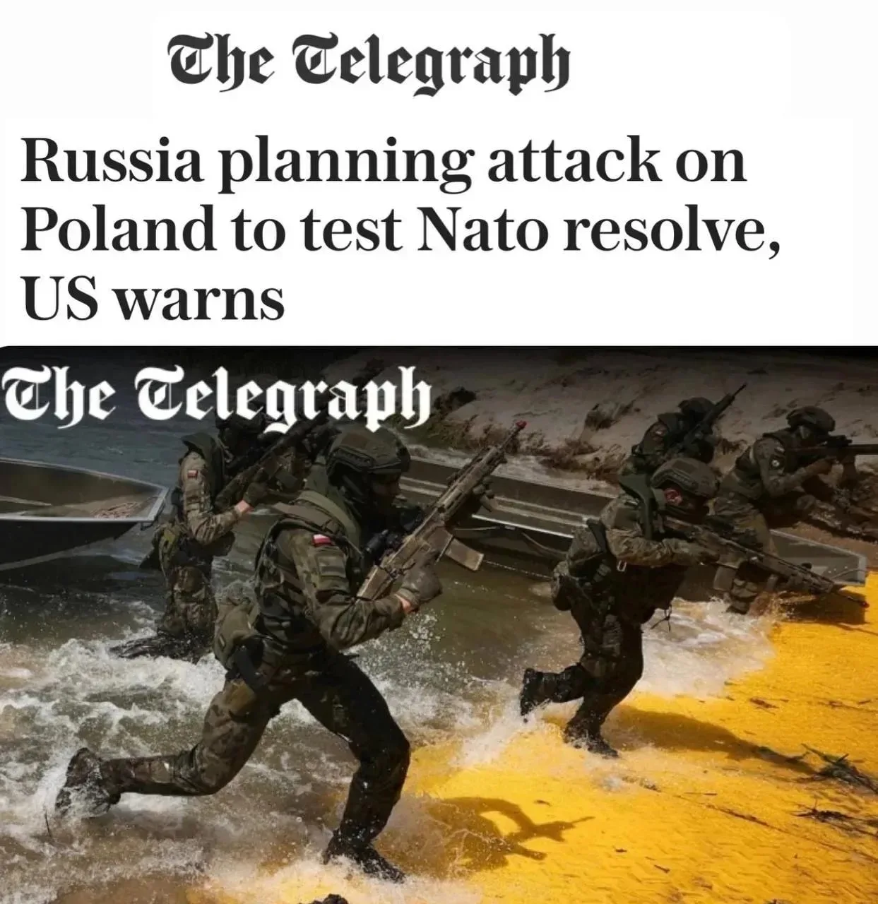 Британский Telegraph пишет, что «Россия может напасть на Польшу в ближайшие месяцы» и е...