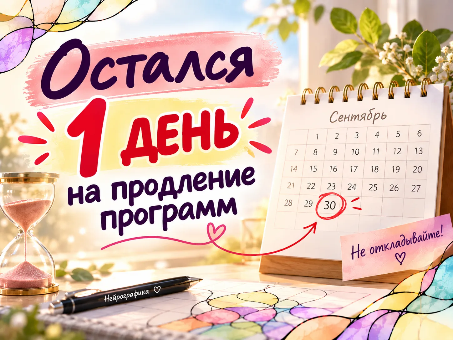 ⏰ Последний день на продление программ!