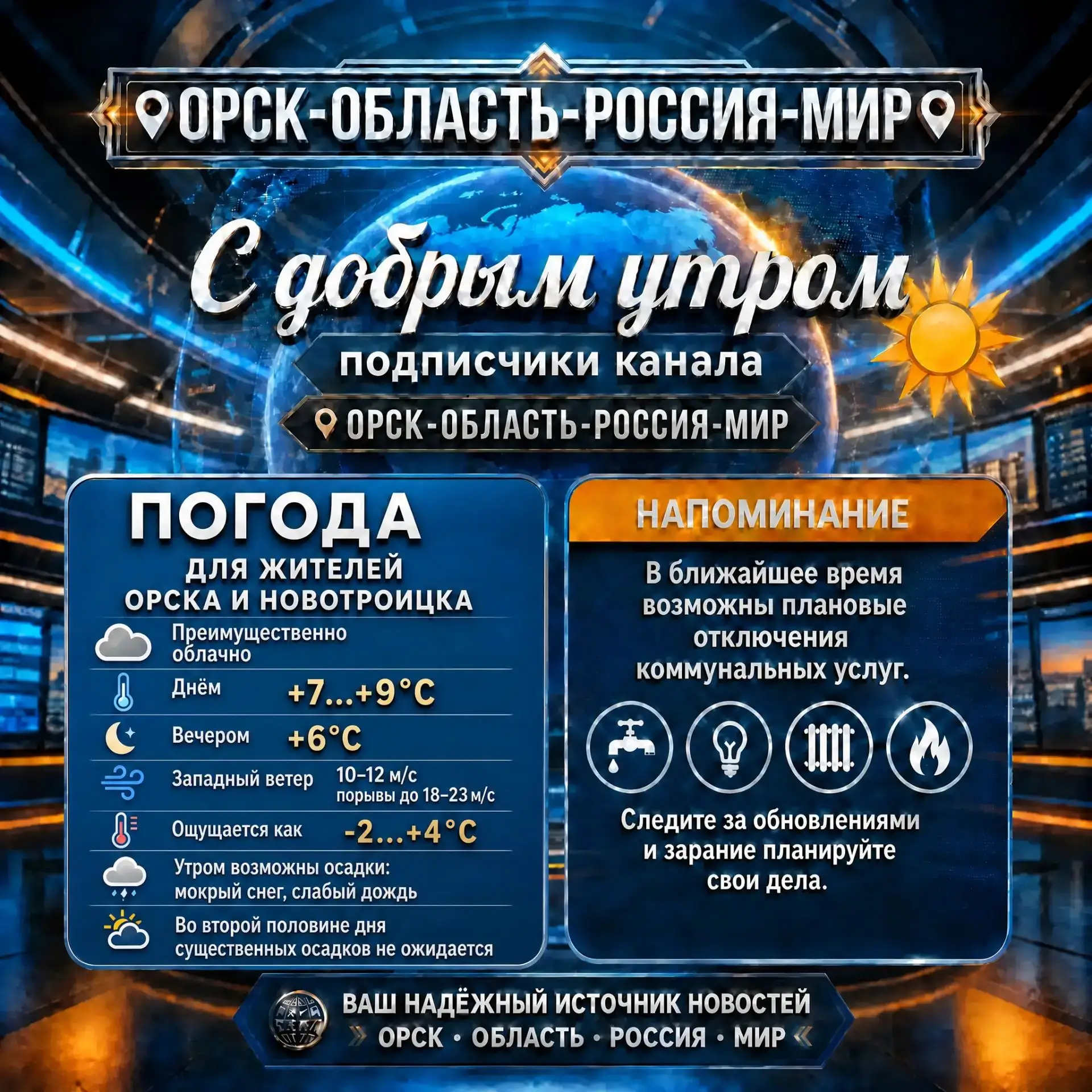 ☀️ Доброе утро, дорогие подписчики нашего канала 📌Орск-Область-Россия-Мир📌