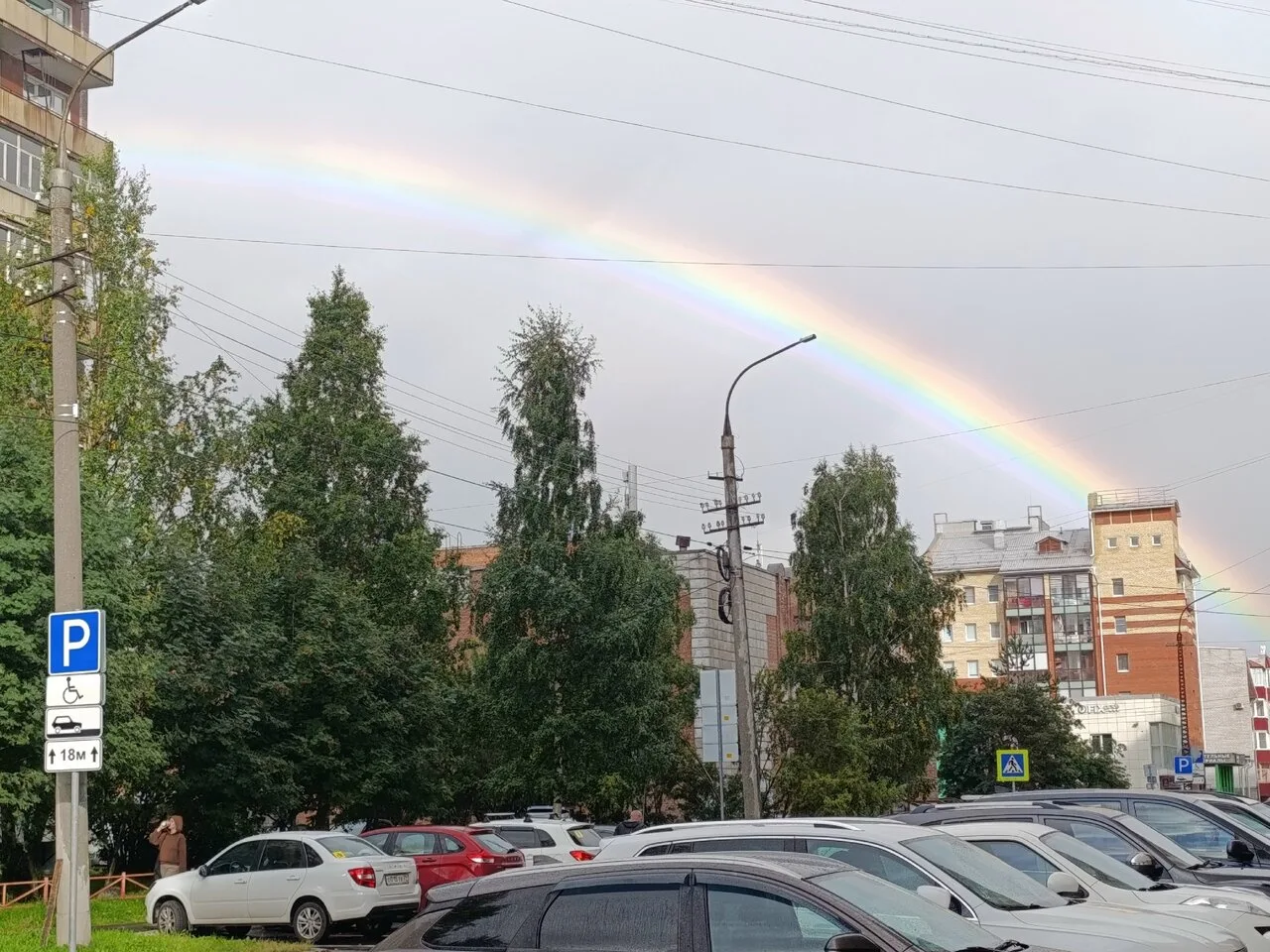 Над Архангельском появилась яркая радуга 🌈