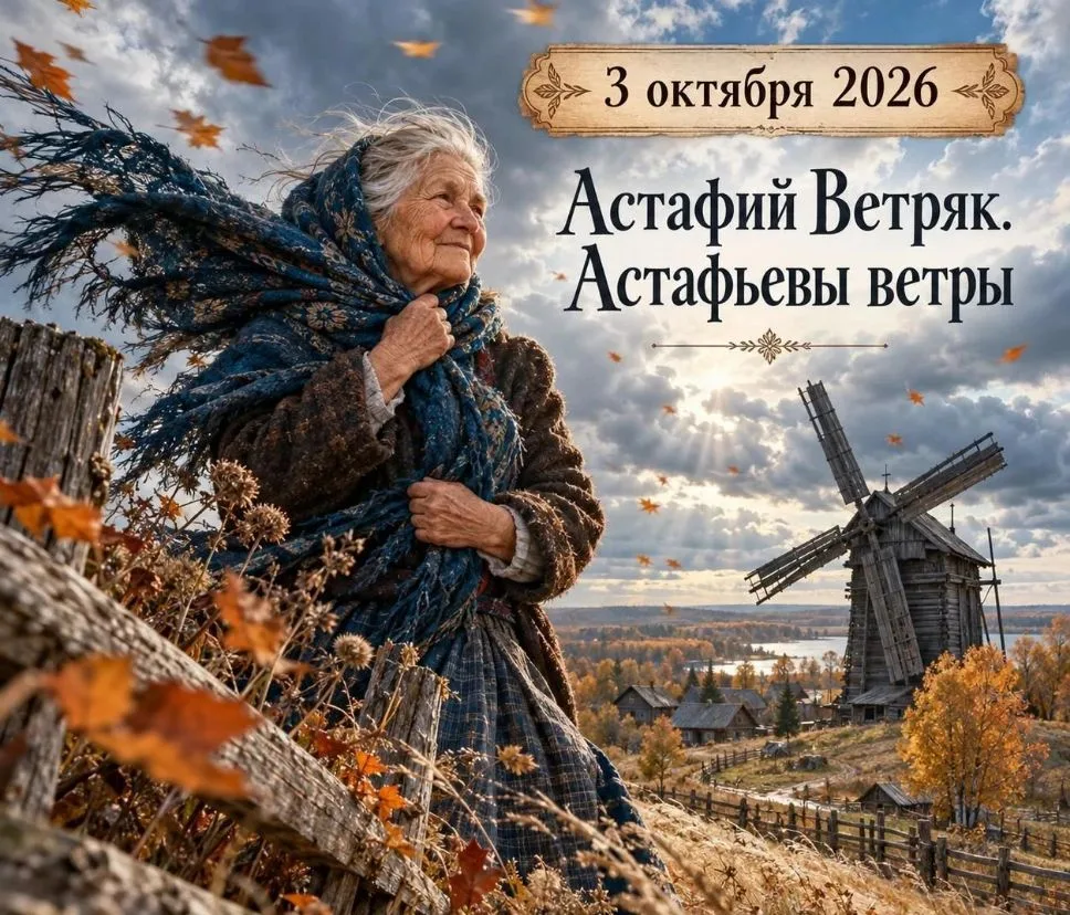 Третий день октября в народном календаре называли Астафием Ветряком.