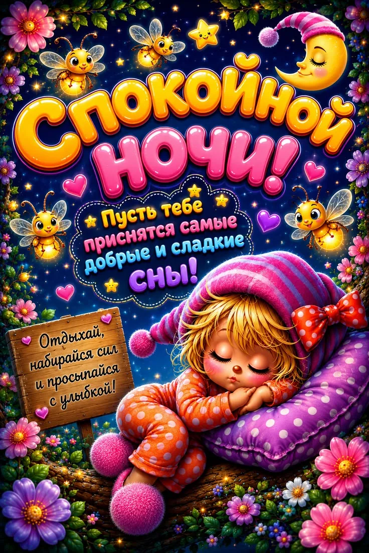 Доброй ночи! Прекрасных и сладких снов! ✨🌙