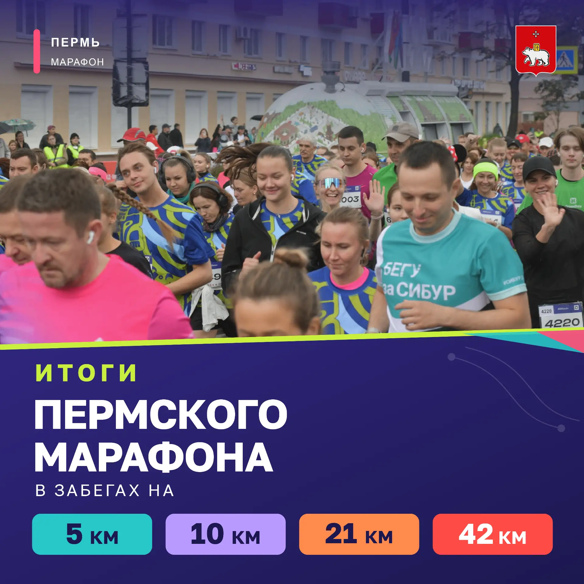 Девятый Пермский марафон завершён! Подводим итоги соревнований на всех дистанциях.