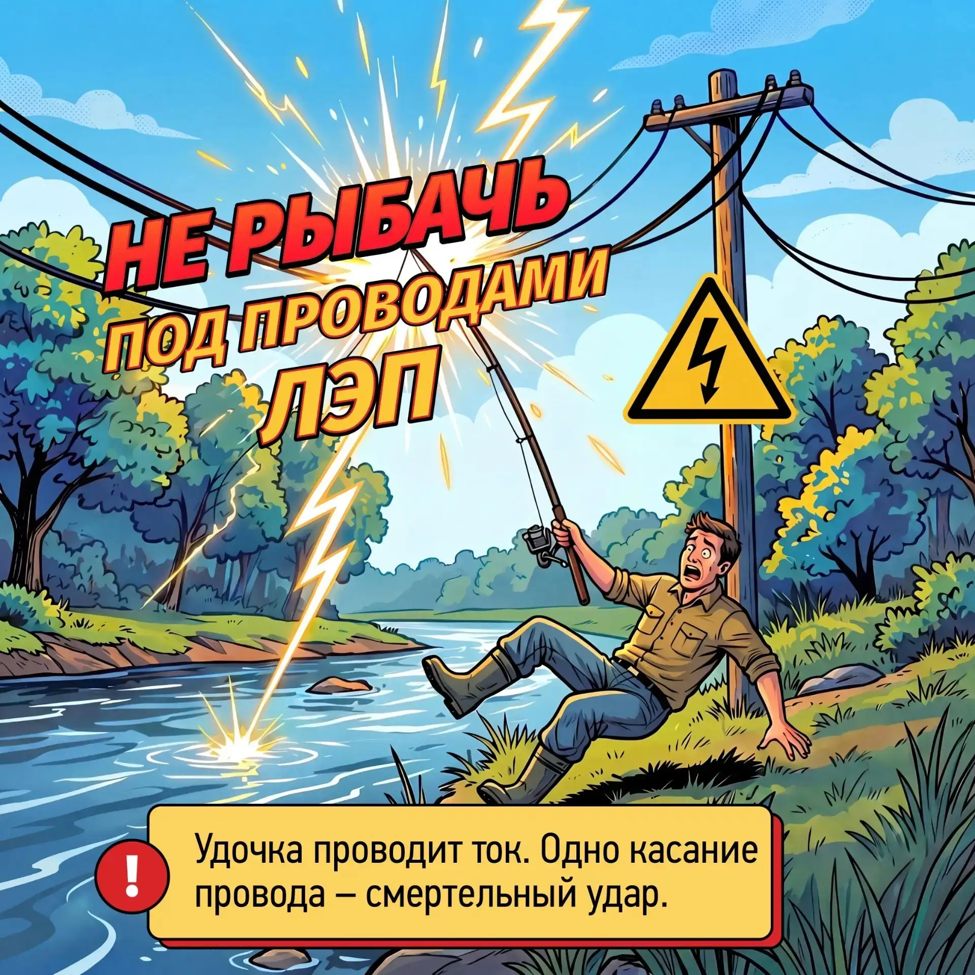 А вот и главные правила электробезопасности. Летом они очень пригодятся, ведь у детей б...