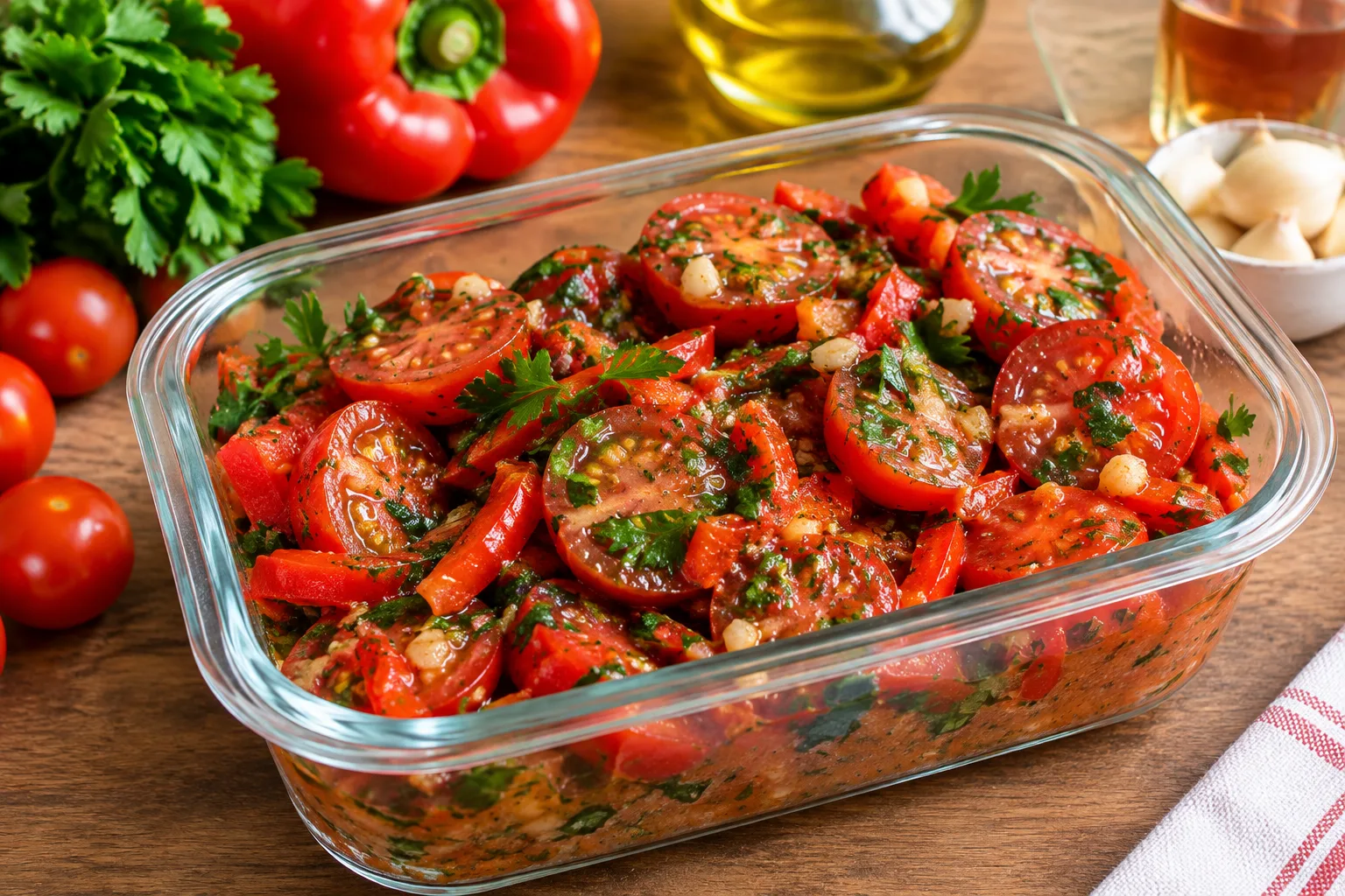 БЫСТРЫЕ МАРИНОВАННЫЕ ПОМИДОРЫ С ЧЕСНОКОМ 🍅🌿