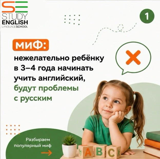 🧸✨ «Не рано ли английский в 3–4 года?» - один из самых частых вопросов родителей.
