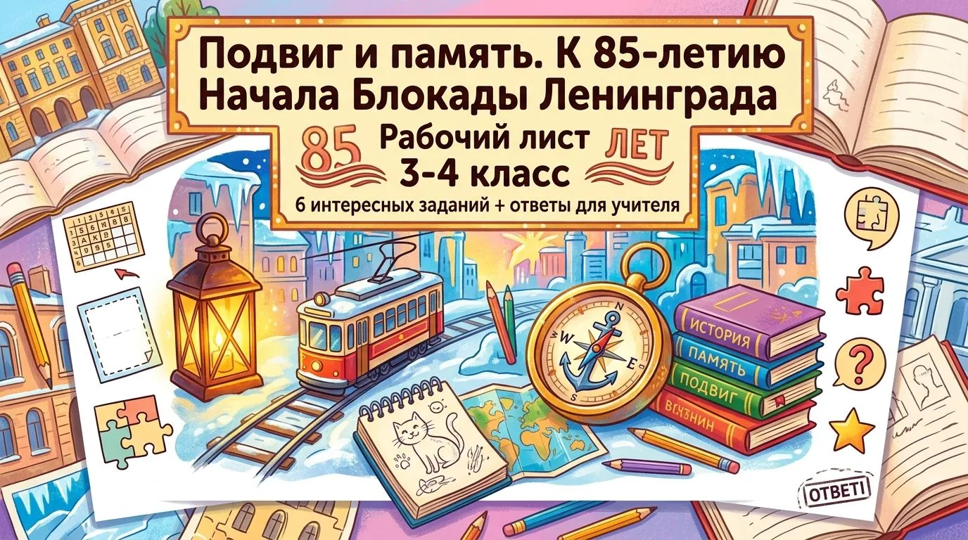 🎁 Рабочий лист №2 "Подвиг и память. К 85-летию Начала Блокады Ленинграда".