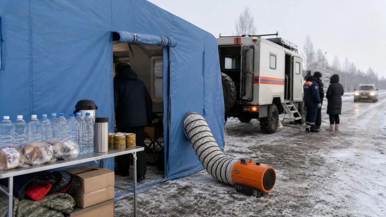 На трассах Югры к зиме подготовили 55 пунктов обогрева. Сеть включает 39 стационарных п...