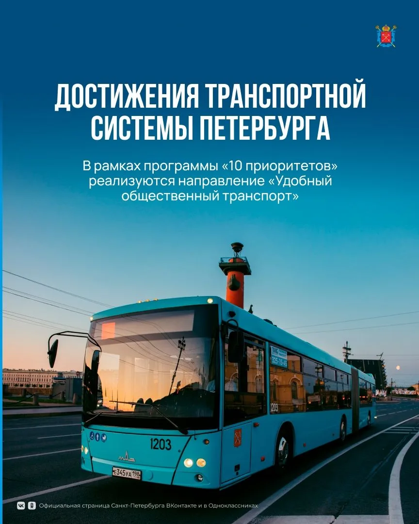 Достижения транспортной системы Петербурга 

В Петербурге обновляется подвижной состав, расширяется 