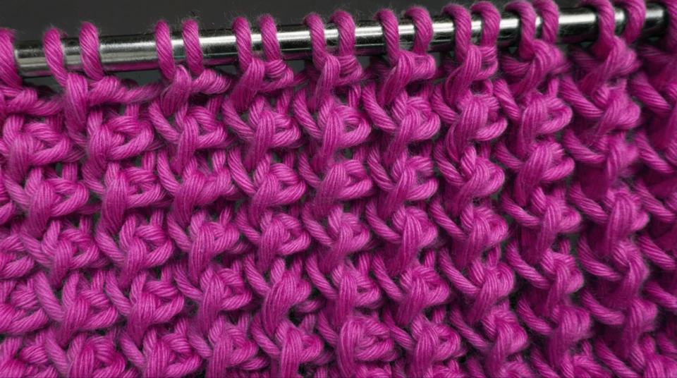 🧶 «Тканый минимализм» — ребристый и универсальный, вяжется только лицевыми без изнаночных