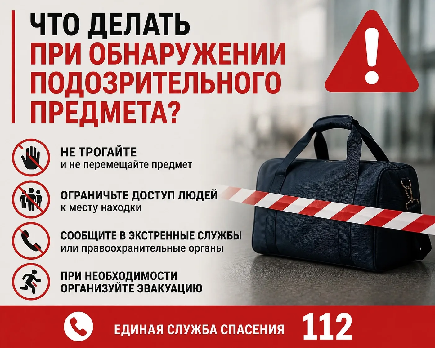 ❗️Что делать при обнаружении подозрительного предмета