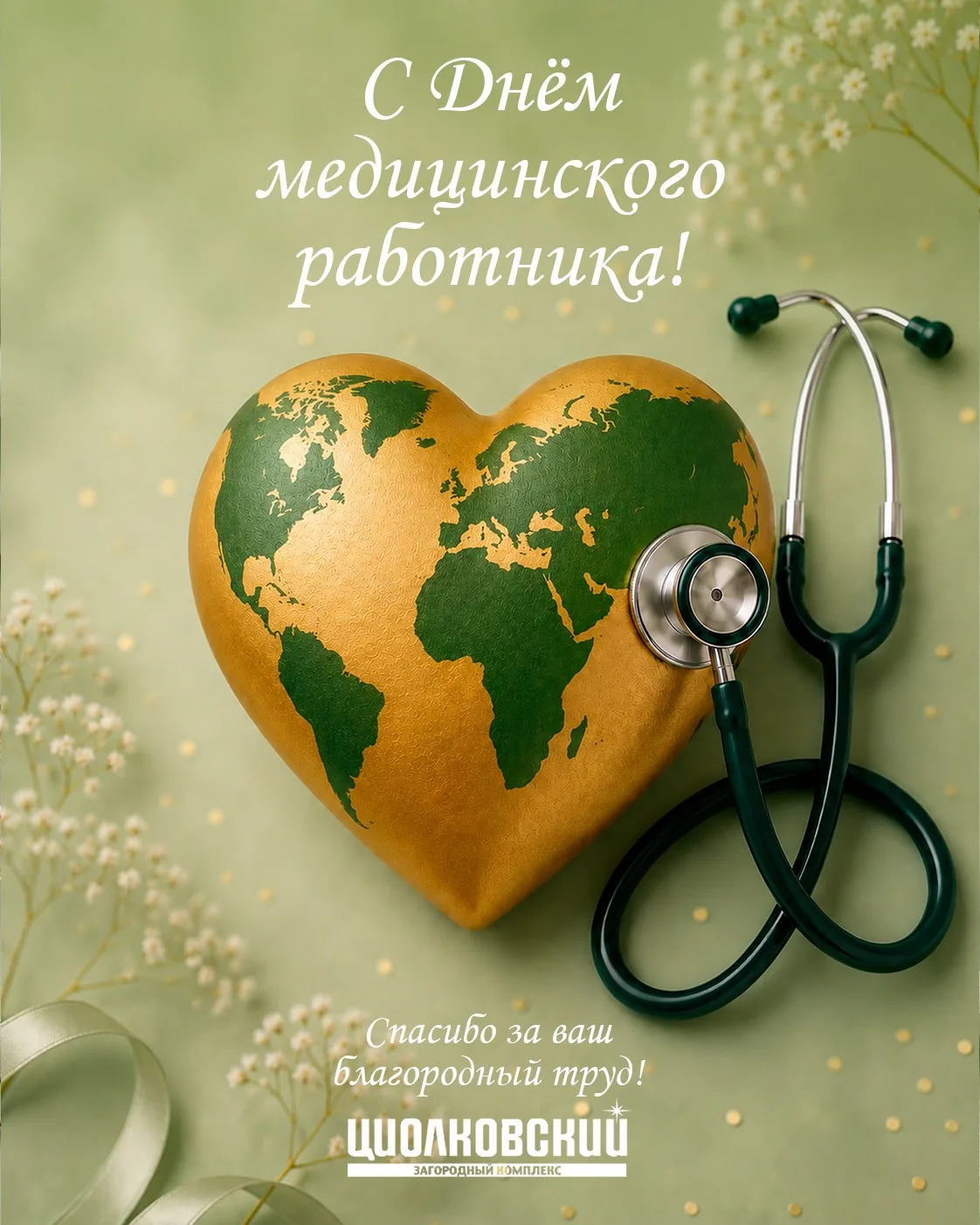 Уважаемые коллеги💚

От всего сердца поздравляем с Днём медицинского работника главного врача ООО "К