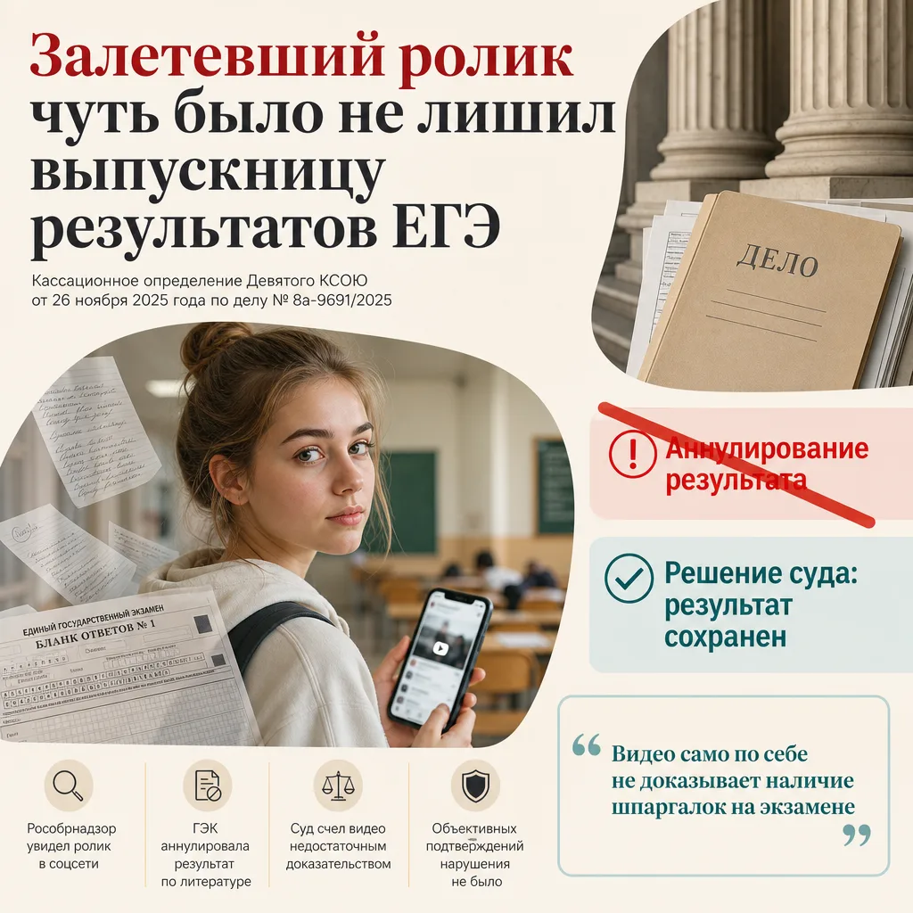 🎬 Залетевший ролик едва не стоил выпускнице результатов ЕГЭ