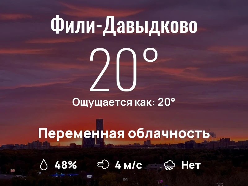 Что с погодой в Фили-Давыдково?