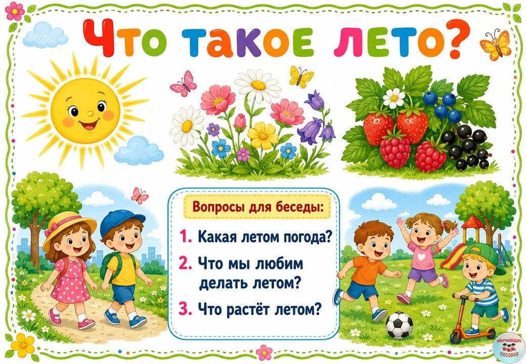 ЗДРАВСТВУЙ, ЛЕТО! ☀️

Начинаем новую неделю с яркой и доброй беседы о лете. На карточке — летние кар