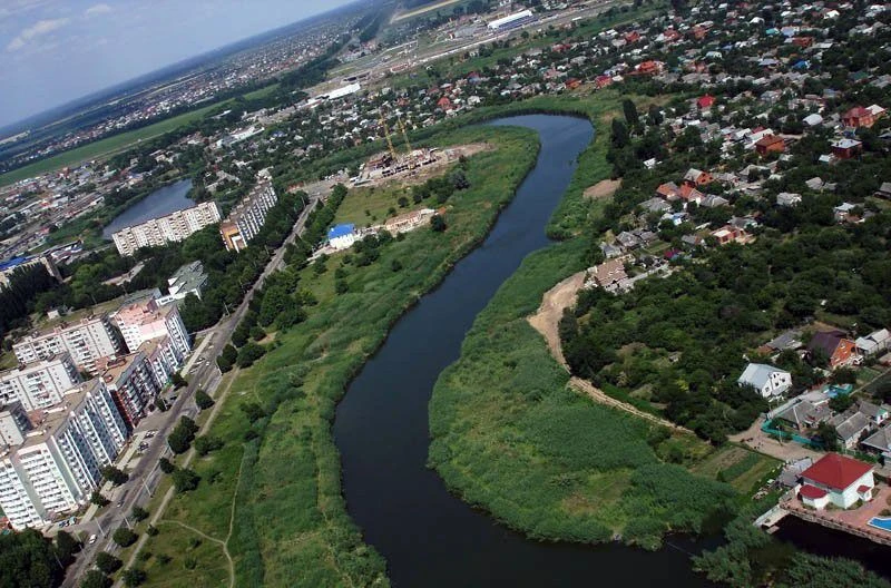 Краснодар с высоты птичьего полета летом 2007 года