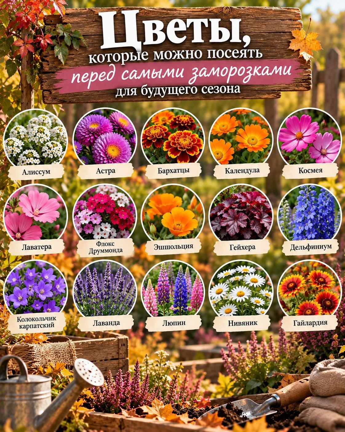 🌸Цветы, которые можно посеять перед самыми заморозками