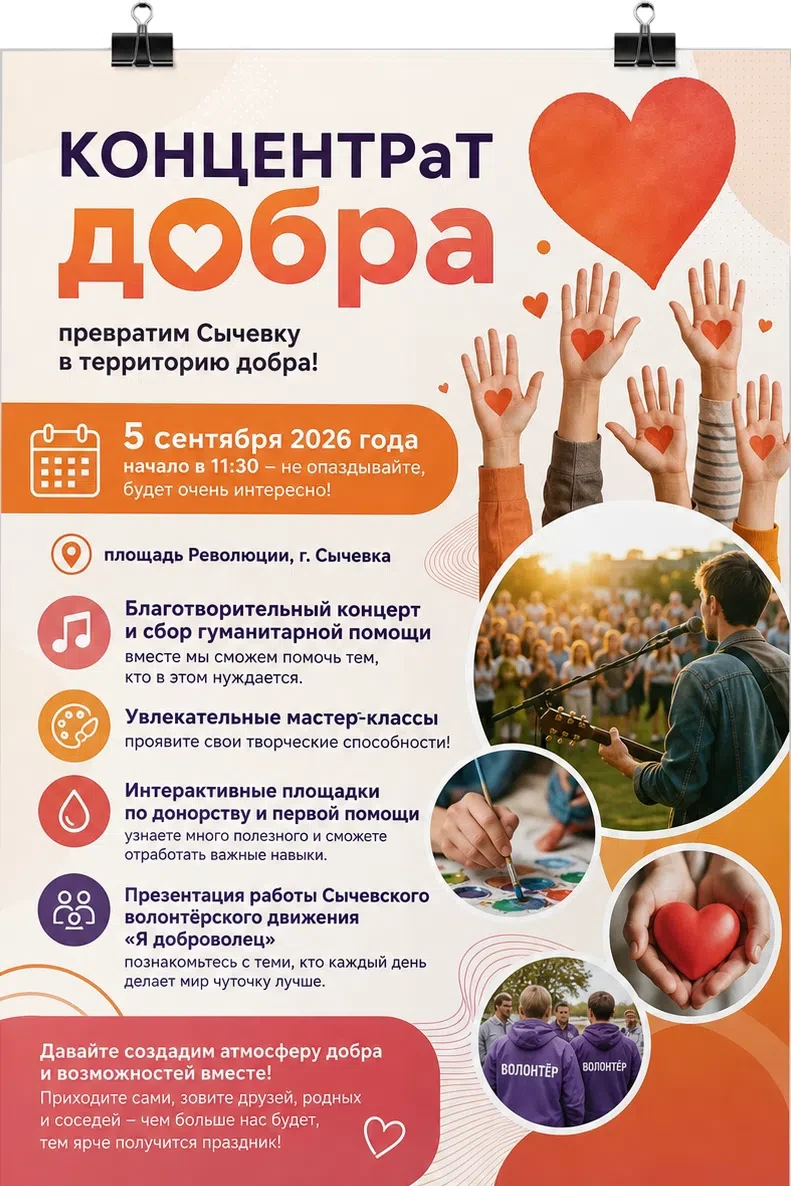 Волонтерский фестиваль и благотворительный концерт "КОНЦЕНТРат добра" состоится 5 сентя...