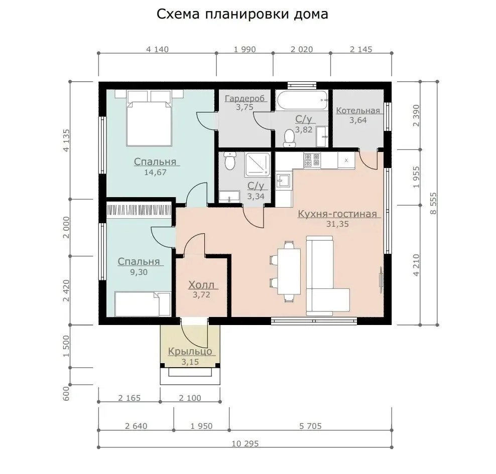 🏗 Плюс один объект в портфолио: 75 кв. м «под ключ» ✅