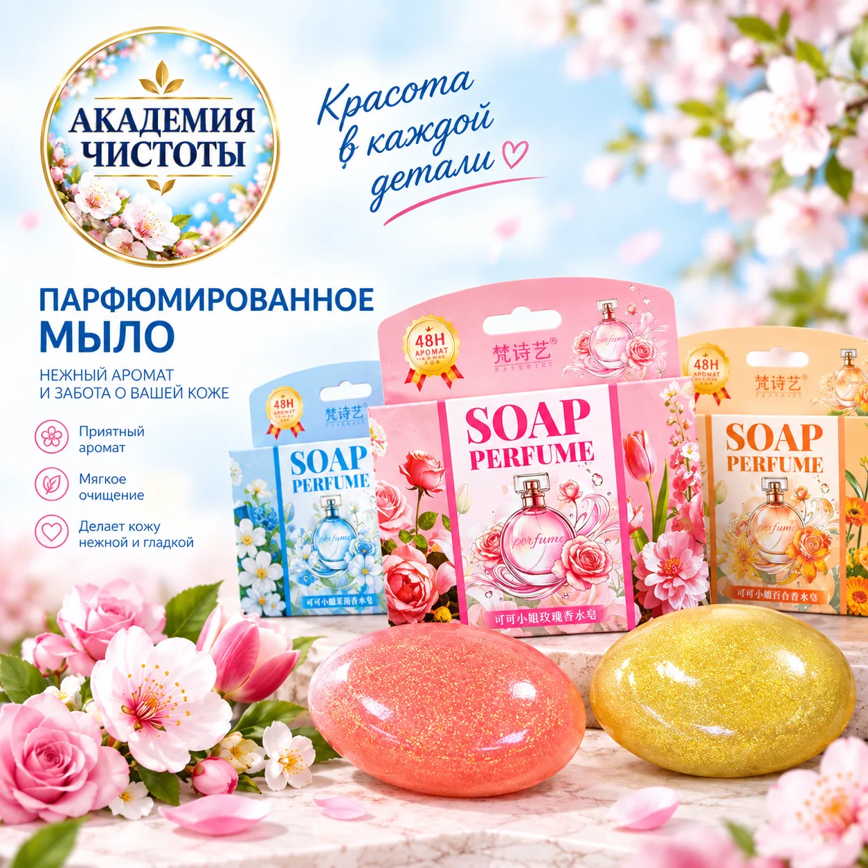 Мыло туалетное парфюмированное Сияющее