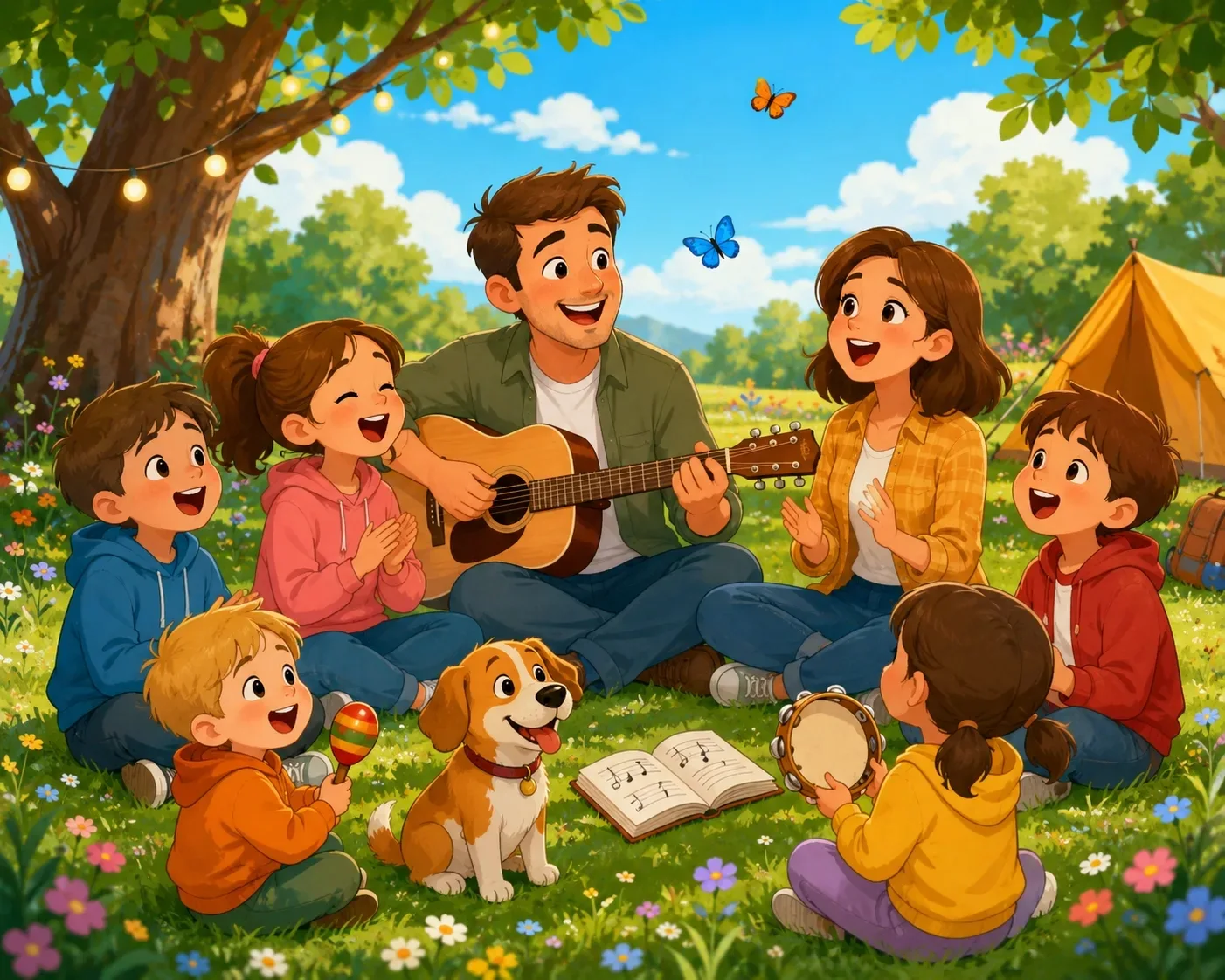 🎶 Песня объединяет сердца 🎶

На солнечной полянке, в окружении природы, звучат искренние детские г