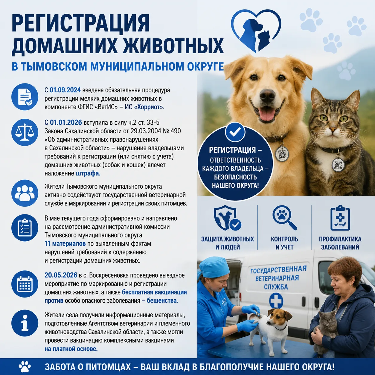 🐾 ВНИМАНИЕ, ВЛАДЕЛЬЦЫ ДОМАШНИХ ЖИВОТНЫХ ТЫМОВСКОГО ОКРУГА!