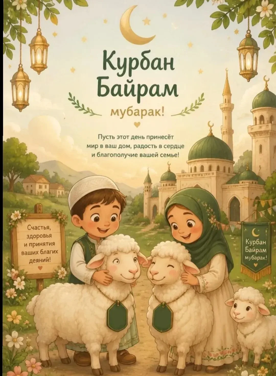 Корбан гаете мөбарәк булсын, хөрмәтле дуслар!

Бу изге бәйрәмдә һәр баланың бәхетле, имин һәм якты к
