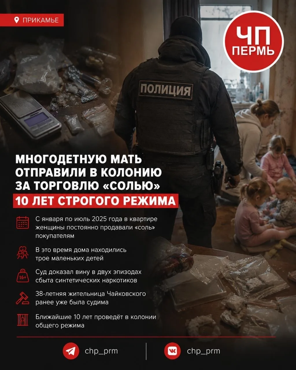 🚨 В Прикамье многодетную мать отправили в колонию на 10 лет за торговлю «солью» прямо ...