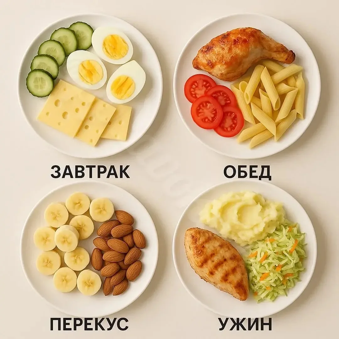 РАЦИОН НА ДЕНЬ НА 1265 ккал