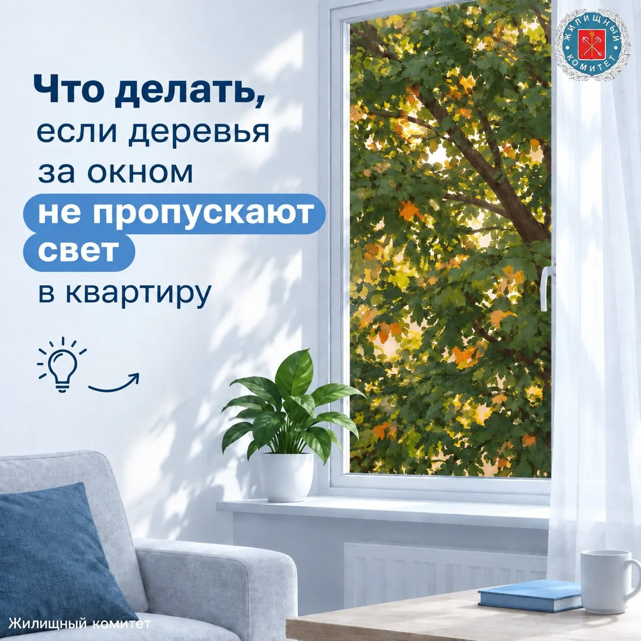 🏡 Что делать, если деревья за окном препятствуют поступлению естественного света в ква...