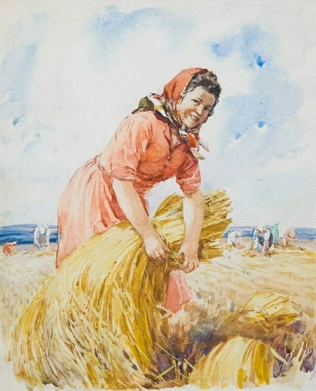 Баюскин Василий Степанович. "Жатва", 1949