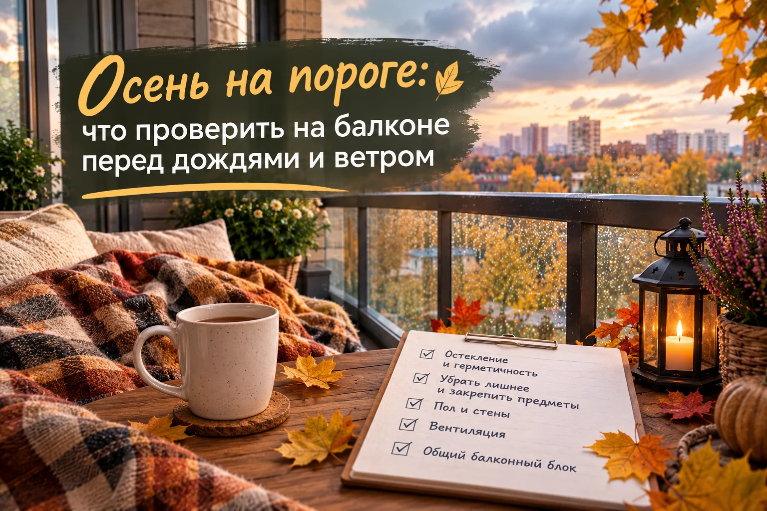 🍂 Осень на пороге: что проверить на балконе перед дождями и ветром.