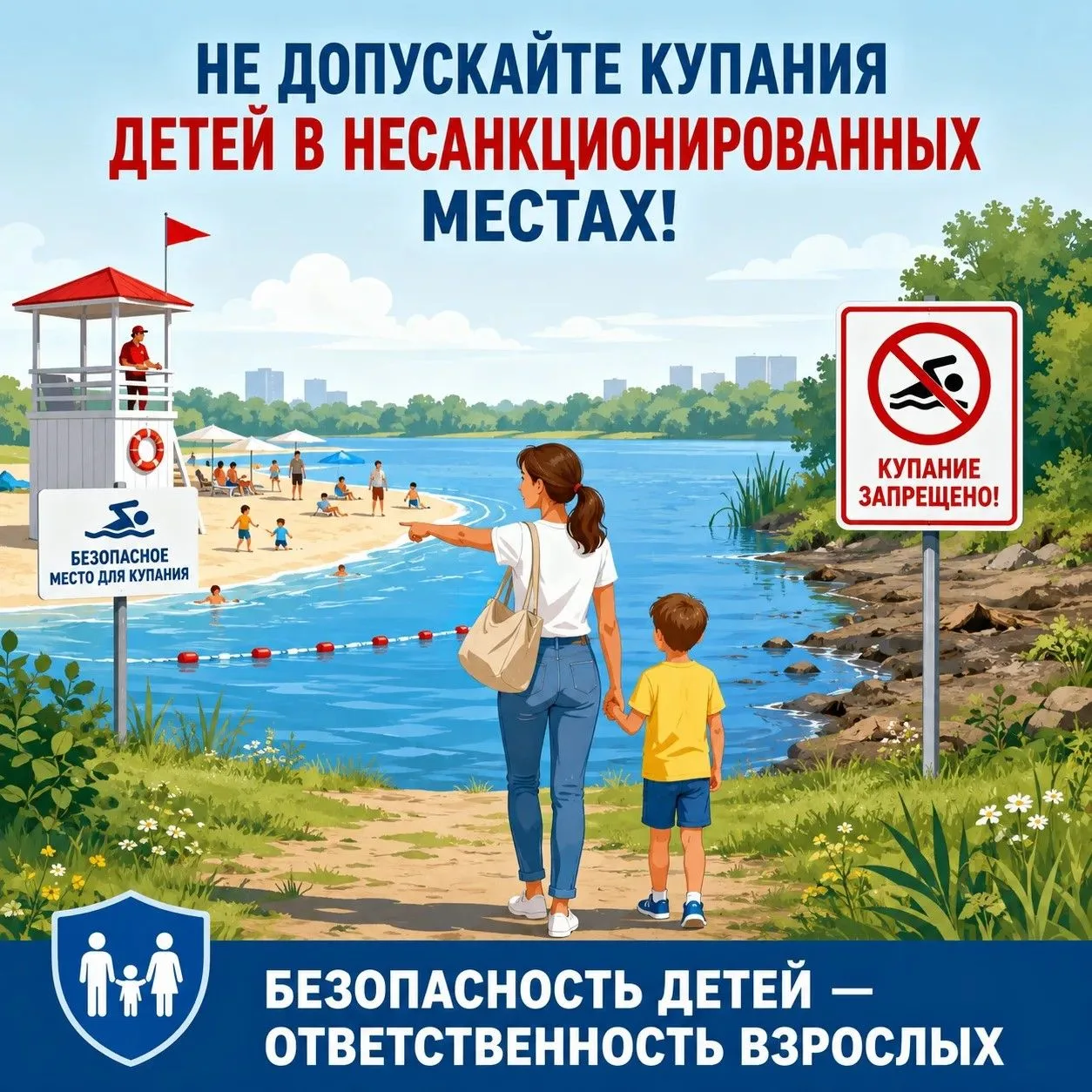 ⚠️ Уважаемые родители! Не допускайте купания детей в несанкционированных местах
В целях предупрежден