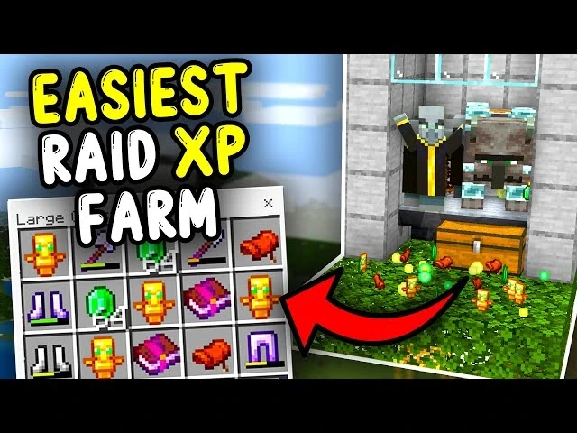 Построили самую простую рейдовую ферму опыта для Minecraft Bedrock 1.21 и новее. Идеаль...