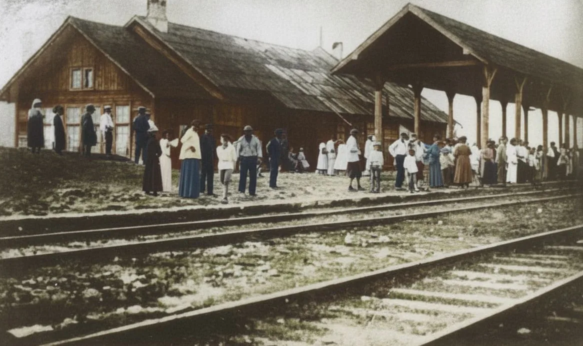 🏫Таким был первый вокзал — фотографии уже больше 100 лет.