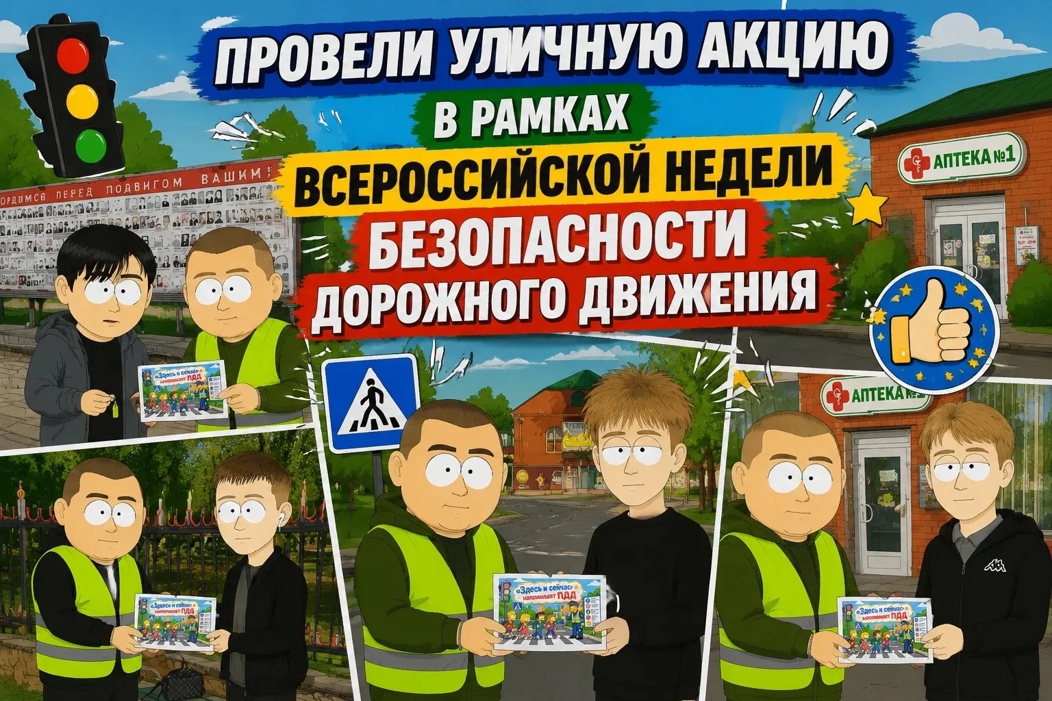 ✅ Провели уличную акцию в рамках Всероссийской недели безопасности дорожного движения! ✅