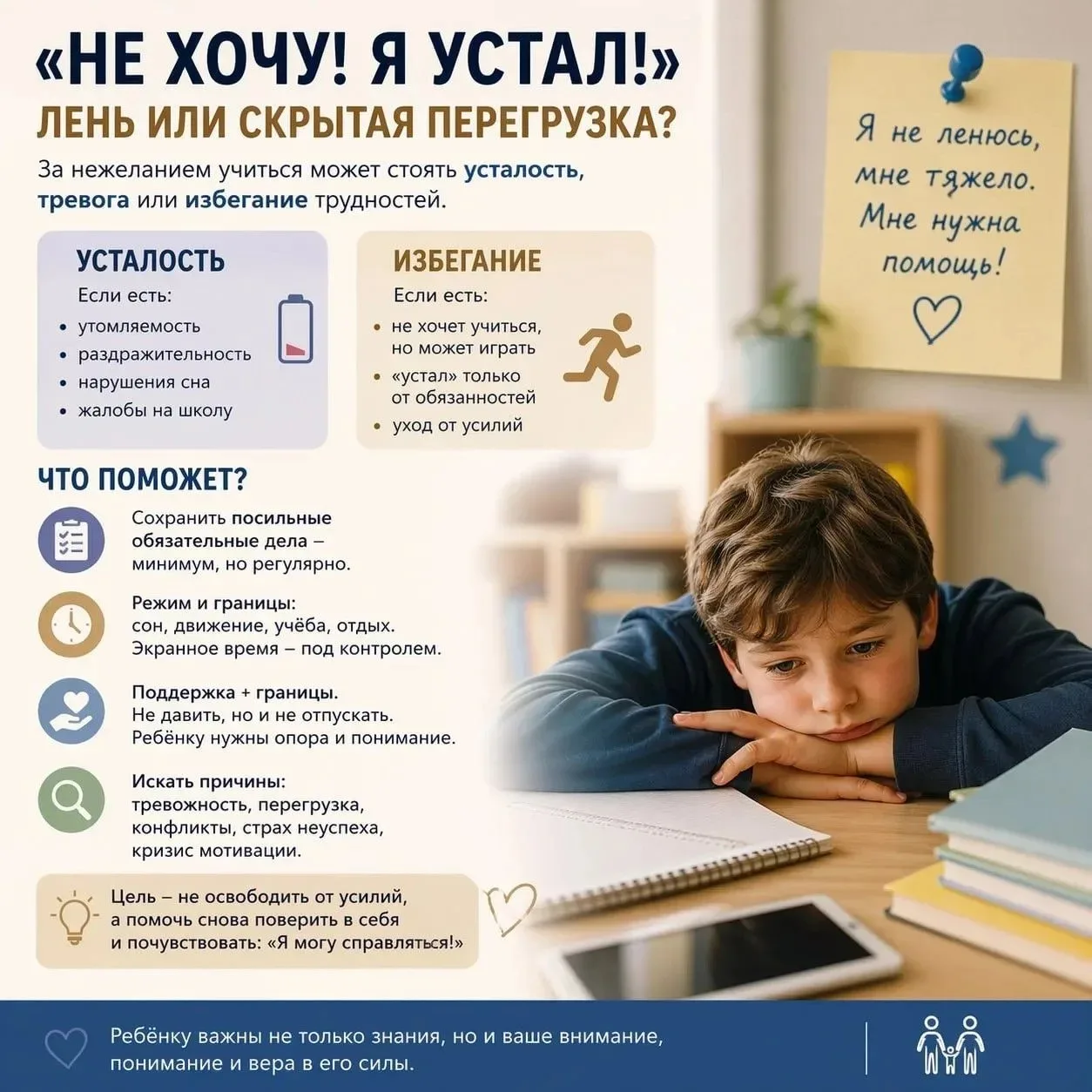 «Не хочу, я устал» — фраза, за которой могут стоять два разных состояния: лень или скрытая усталость